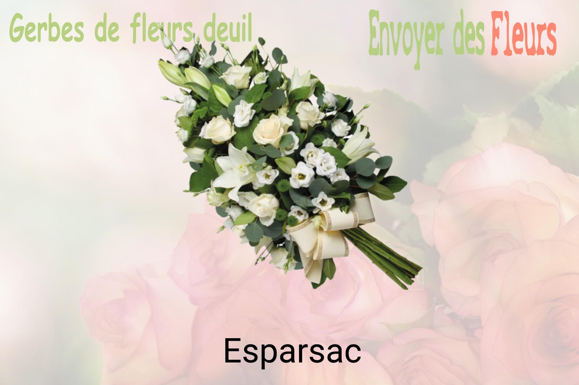 Gerbe de fleurs de deuil livrée à Esparsac